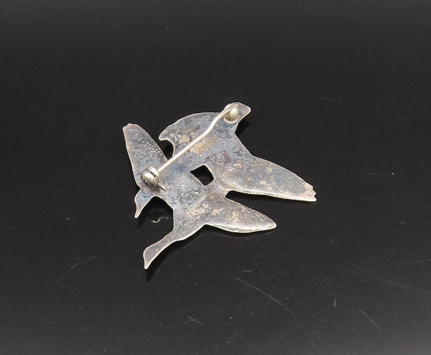 DESIGNER 925 Silver  Vintage Antique Two Birds Flying Brooch Pin  BP10019