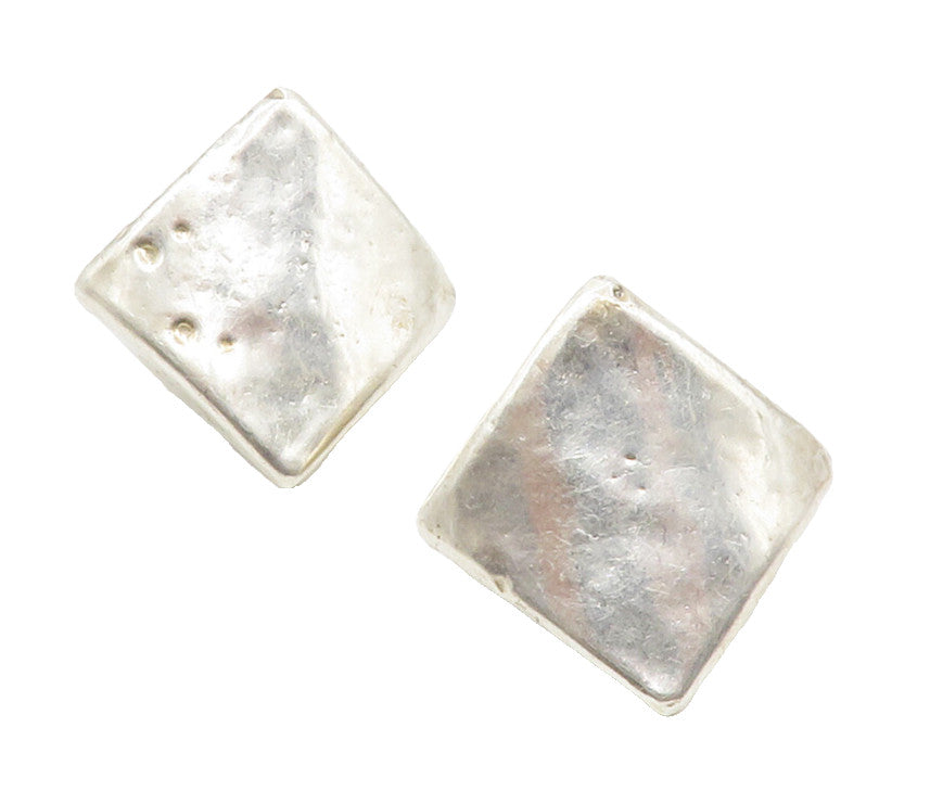 BAT AMI ISRAEL 925 Silver  Vintage Modernist Non Pierce Drop Earrings  EG7112