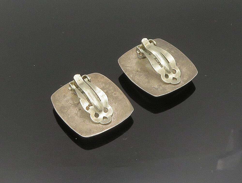GERRO BLANCO MEXICO 925 Silver  Vintage MOP Non Pierce Earrings  EG11616