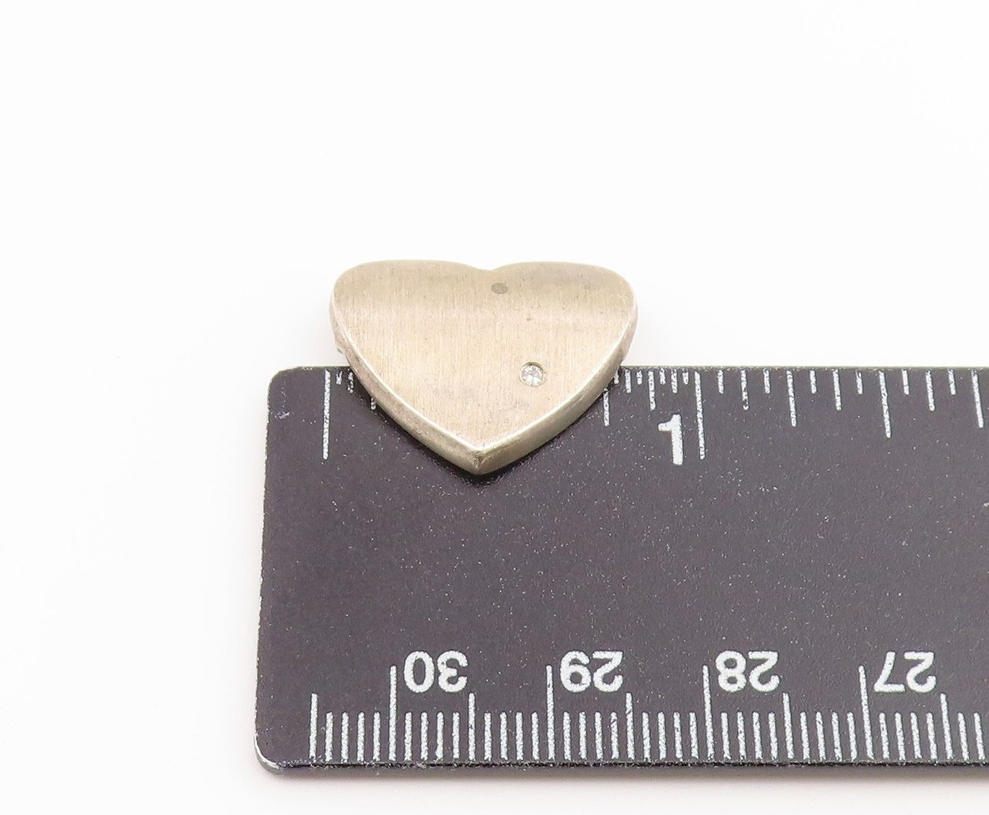925 Sterling Silver Vintage Pendant Real Diamond Textured Love Heart  PT26542