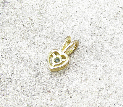 Gold Over 925 Sterling Silver Blue Topaz Love Heart Slider Pendant PT1170