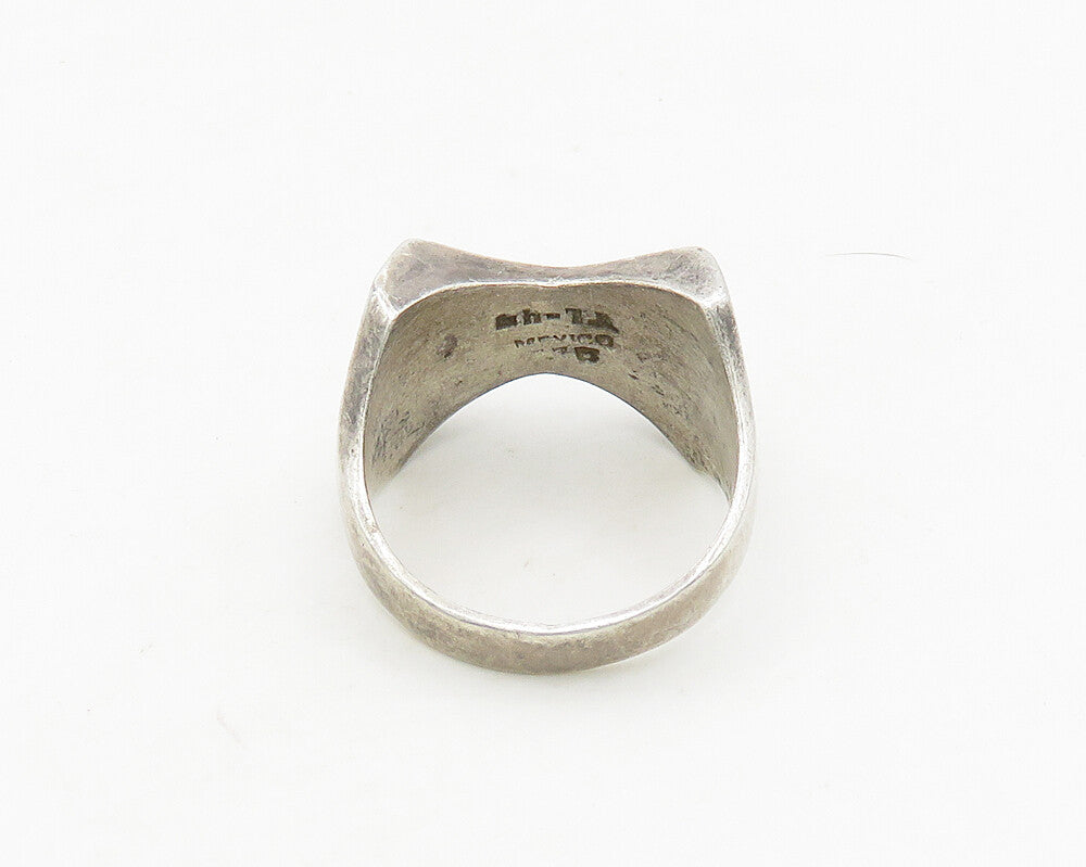 MEXICO 925 Silver  Vintage Shiny Fluted Bow Design Band Ring Sz 10  RG18871