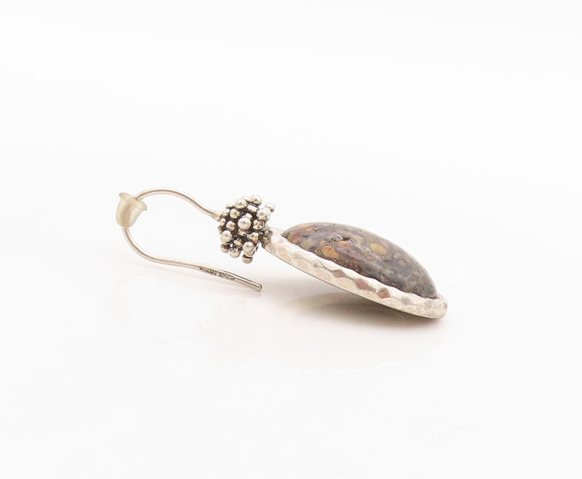 925 Sterling Silver Vintage Earrings MICHAEL DAWKINS Oval Gemstone  EG13227