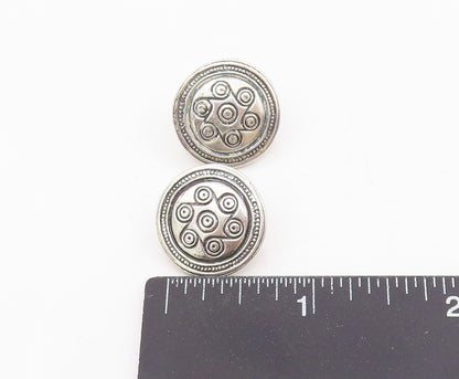 925 Sterling Silver Vintage Earrings Etched Celtic Knotwork Round Studs  EG13930