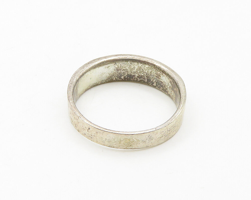 925 Sterling Silver  Vintage Oxidized Love Hearts Band Ring Sz 8  RG18892