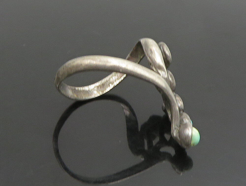 ISRAEL 925 Sterling Silver  Vintage Branch Swirl Turquoise Ring Sz 6  RG24815