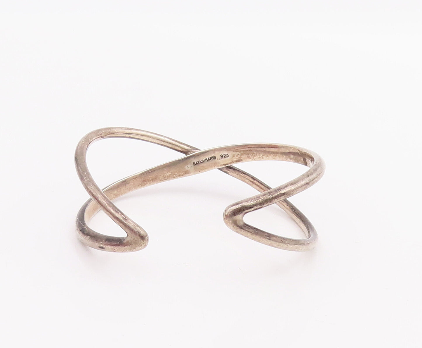 925 Sterling Silver Vintage Bracelet BAYANIHAN Designer Cutout Rod Cuff  BT10574