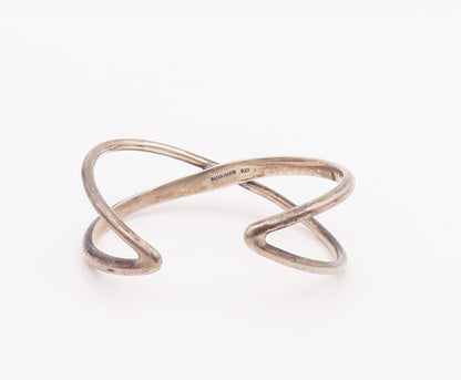 925 Sterling Silver Vintage Bracelet BAYANIHAN Designer Cutout Rod Cuff  BT10574