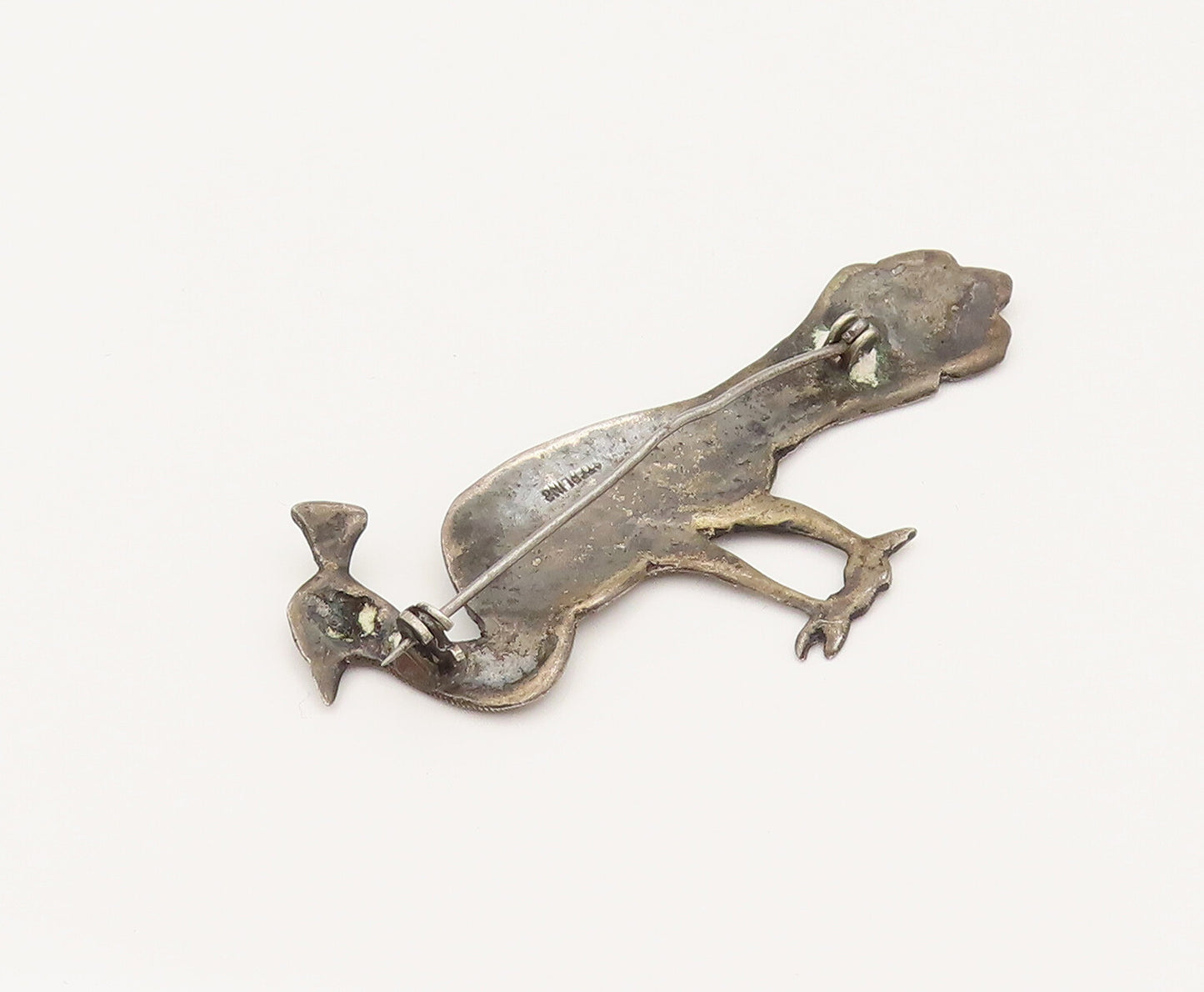 925 Sterling Silver  Vintage Antique Peacock Bird Brooch Pin  BP10209