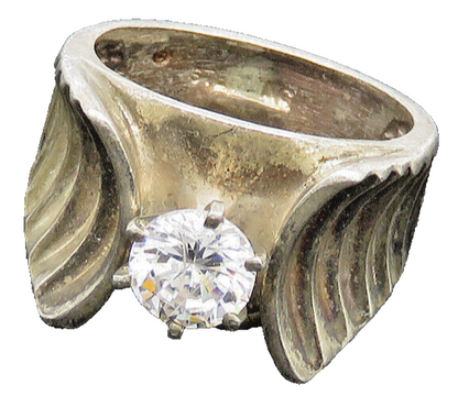925 Sterling Silver  Vintage Cubic Zirconia Graduated Band Ring Sz 7.5 RG20099