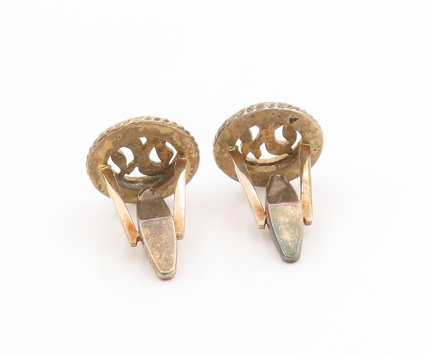925 Sterling Silver Vintage Cuff Links DA VINCI Etched S & C Monograms  TR4050