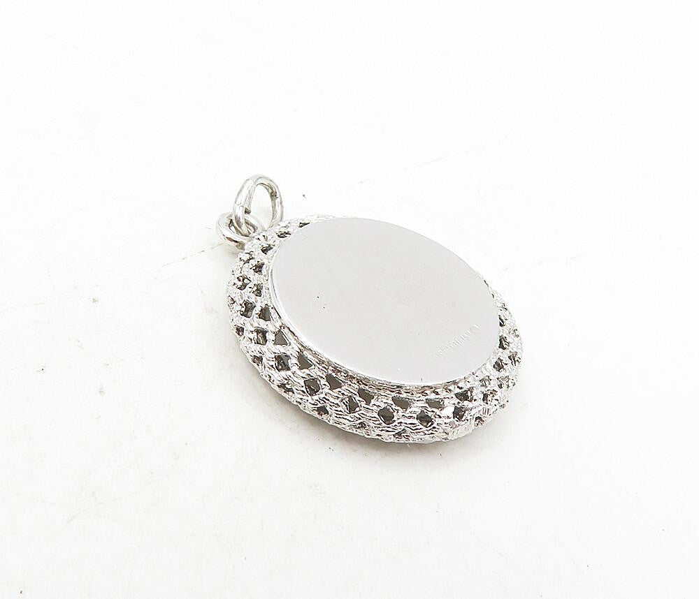 925 Sterling Silver  Vintage Pink Topaz Accent Slot Machine Pendant  PT6750