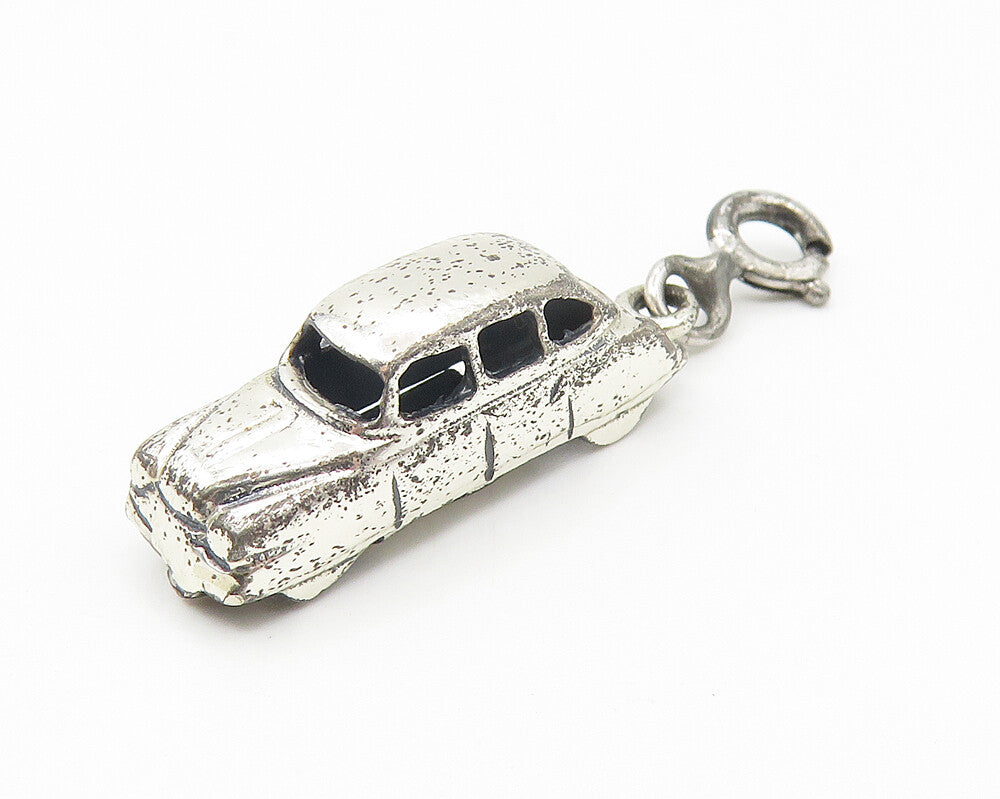 925 Sterling Silver  Vintage Shiny Petite Hollow Car Drop Pendant  PT9378