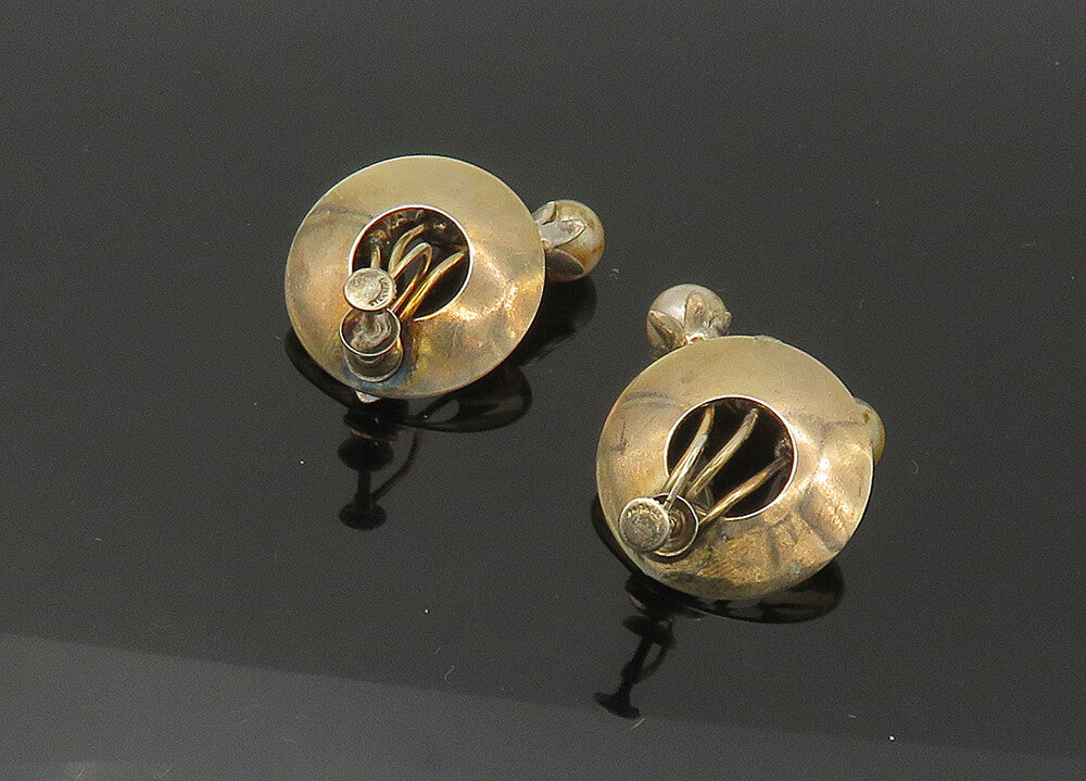925 Sterling Silver  Vintage Pearls & Topaz Non Pierce Drop Earrings  EG11050