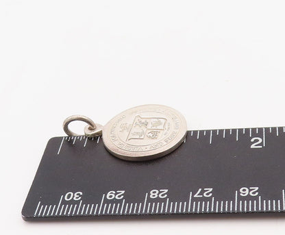 925 Sterling Silver Vintage Pendant Virginia State School Carved Coin  PT23569