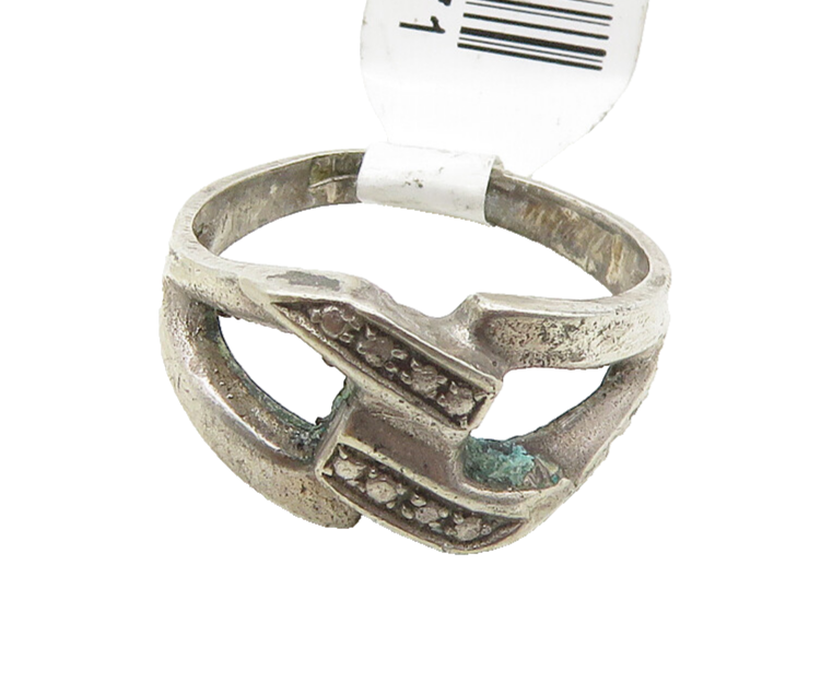MIDDLE EAST 925 Silver  Vintage Antique Chain Link Band Ring Sz 6.5  RG19777