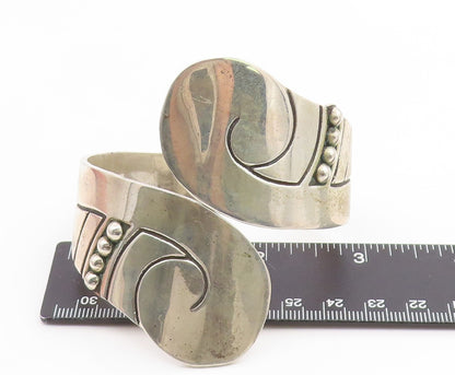 925 Sterling Silver Vintage Bracelet MEXICO HOB Modernist Swirl Bypass  BT11912