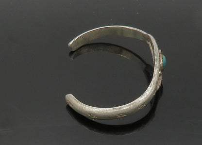 NAVAJO 925 Sterling Silver  Vintage Antique Turquoise Cuff Bracelet  BT7991