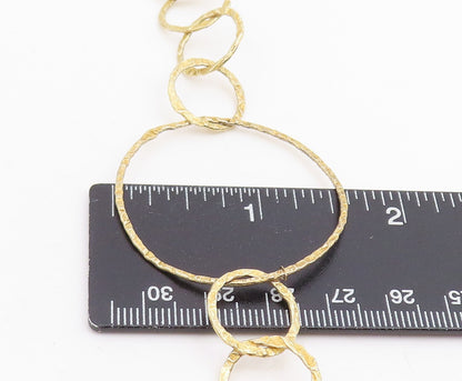 925 Sterling Silver Vintage Necklace Gold Plated Interlocking Circles  NE4765