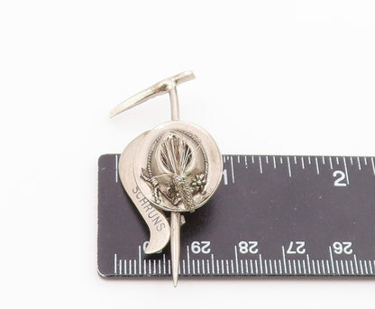 925 Sterling Silver  Vintage Schruns Mountain Hiking Stick Brooch Pin  BP8391