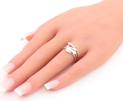 925 Sterling Silver Vintage Ring Solid Cutout Shank Bypass Spikes  Sz 6  RG29100