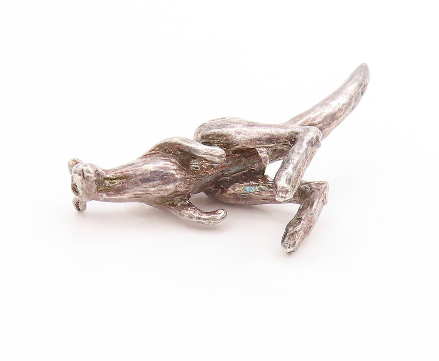 925 Sterling Silver Vintage Pendant Solid Kangaroo Cutout Charm  PT24225