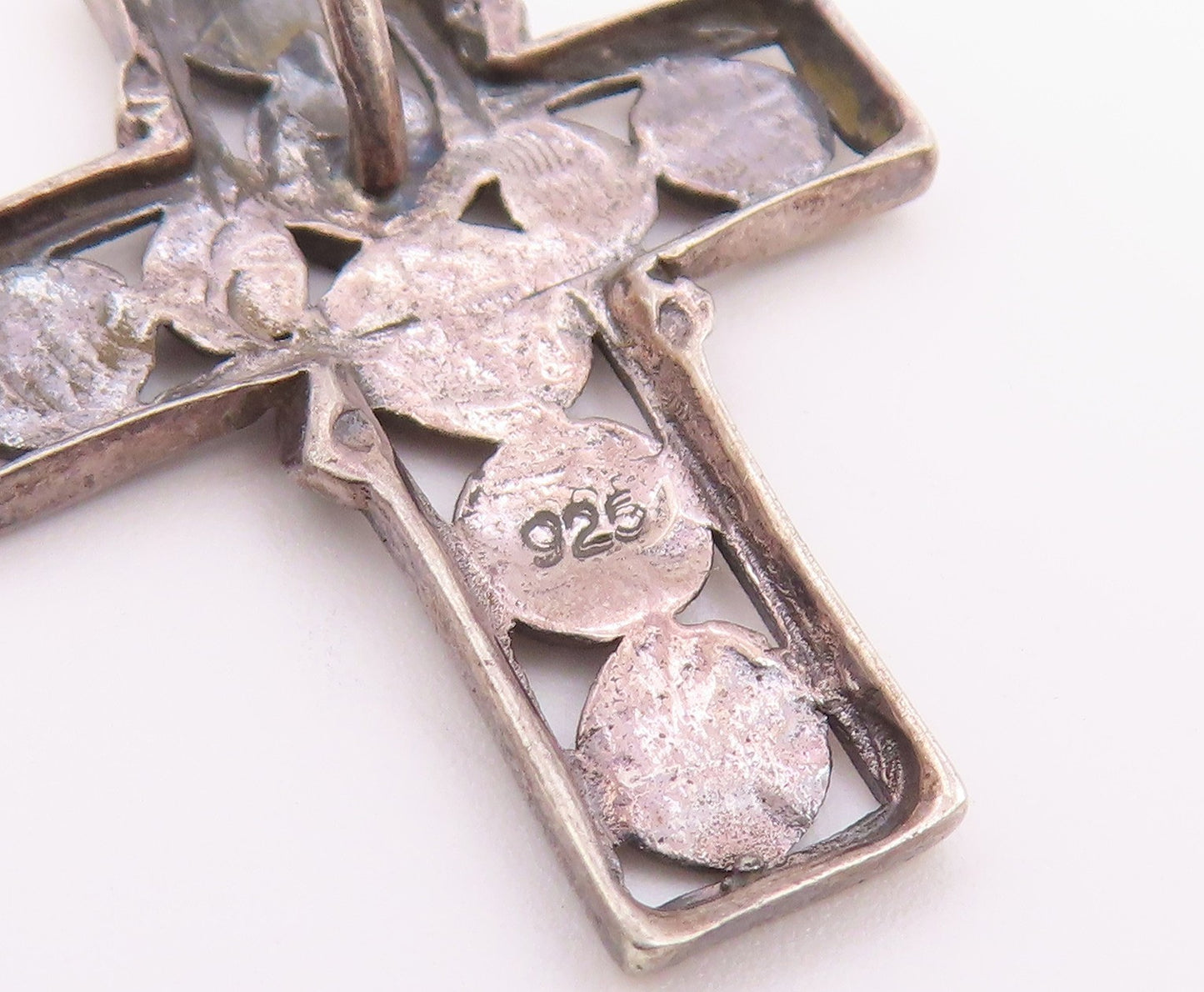 925 Sterling Silver  Vintage Petite Wrapped Religious Cross Pendant  PT16116