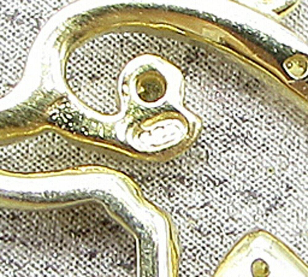 Gold Over 925 Sterling Silver Cubic Zirconia Dolphin Drop Pendant PT1363