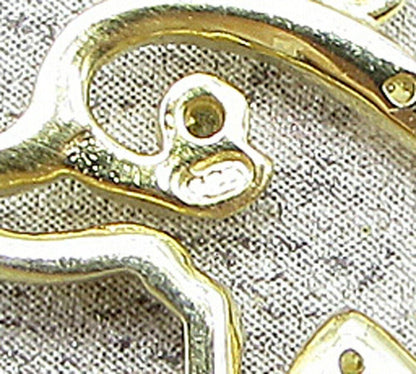 Gold Over 925 Sterling Silver Cubic Zirconia Dolphin Drop Pendant PT1363