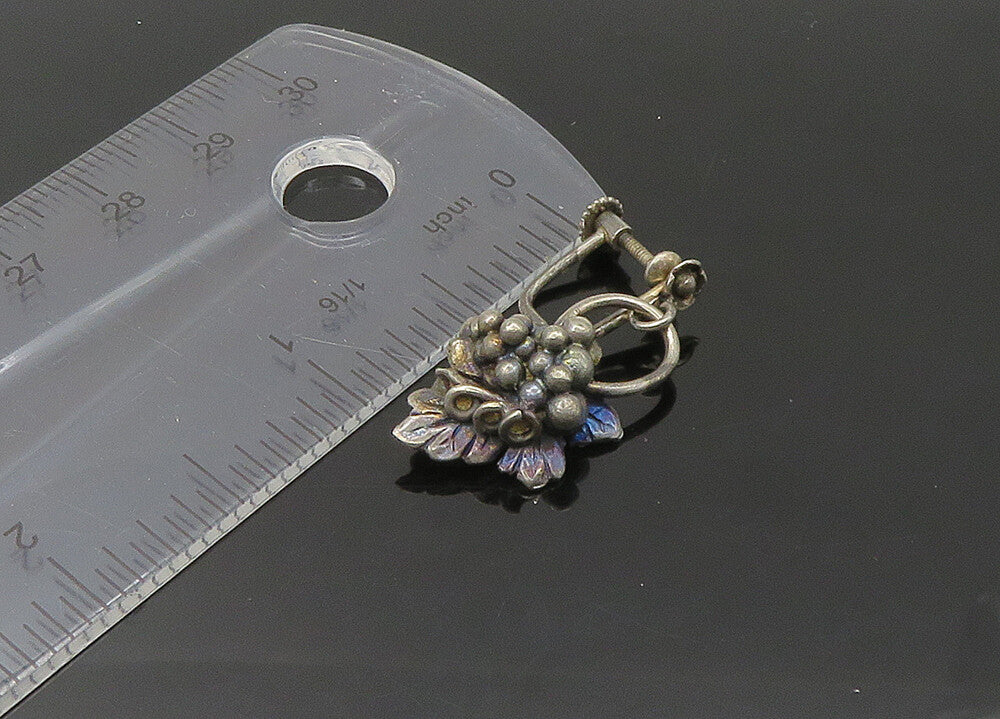 EUROPEAN 925 Silver  Vintage Grape Bunch Non Pierce Drop Earrings  EG10725