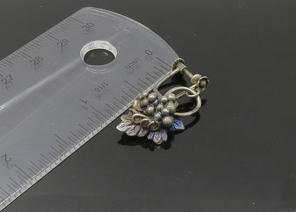 EUROPEAN 925 Silver  Vintage Grape Bunch Non Pierce Drop Earrings  EG10725
