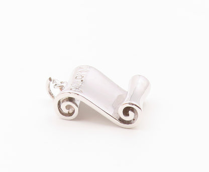 925 Sterling Silver  Vintage Shiny Graduate's Diploma Scroll Pendant  PT19444