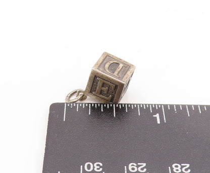 925 Sterling Silver Vintage Pendant BEAU Alphabet Letters Block Charm  PT25000