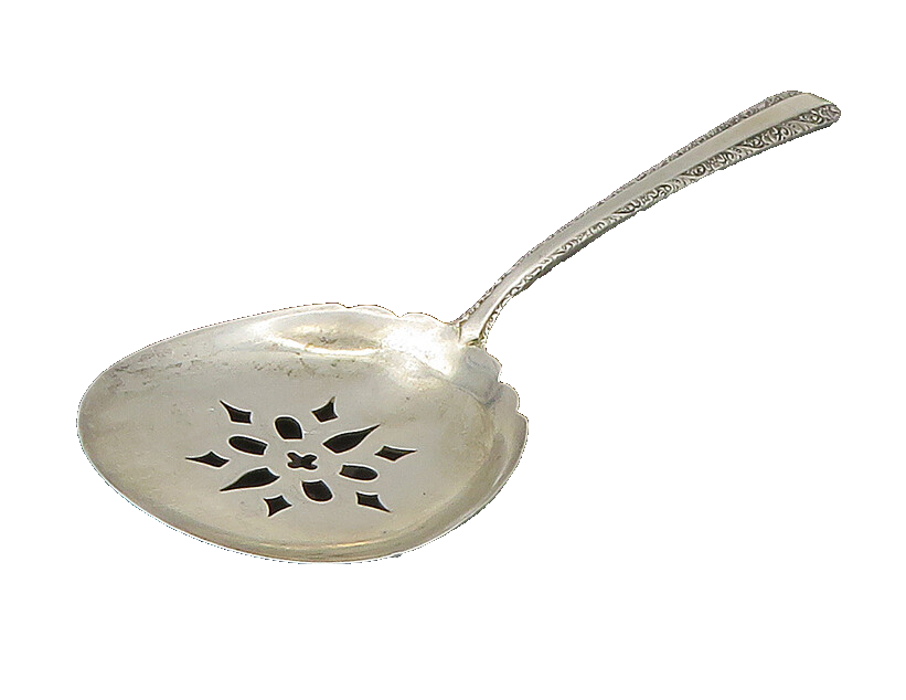 TOWLE 925 Sterling Silver  Vintage Floral Sugar Sifter Bon Bon Spoon  TR3219