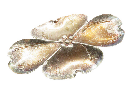 STUART NYE 925 Sterling Silver  Vintage Dark Tone Flower Brooch Pin  BP4808