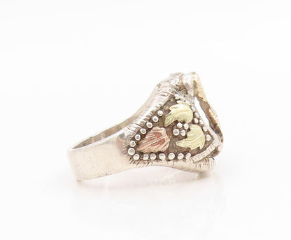 14k Gold & 925 Sterling Silver Vintage Ring Flying Eagle Band  Sz 10  RG35901