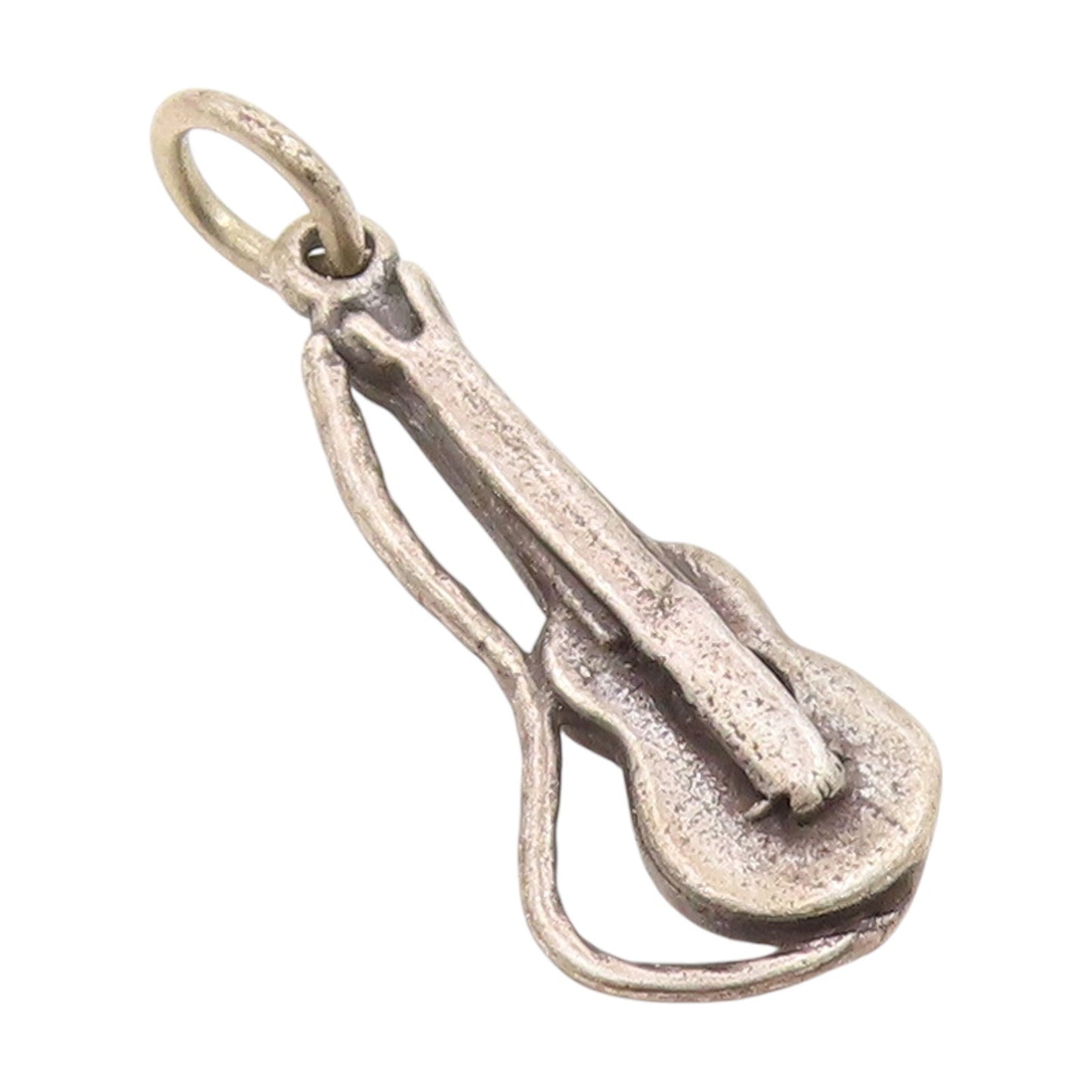 925 Sterling Silver Vintage Pendant 3D Miniature Musical Guitar Charm  PT25412