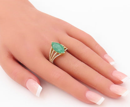 925 Sterling Silver Vintage Ring Gold Plated Designer Gemstone CZ Sz 6.5 RG30391