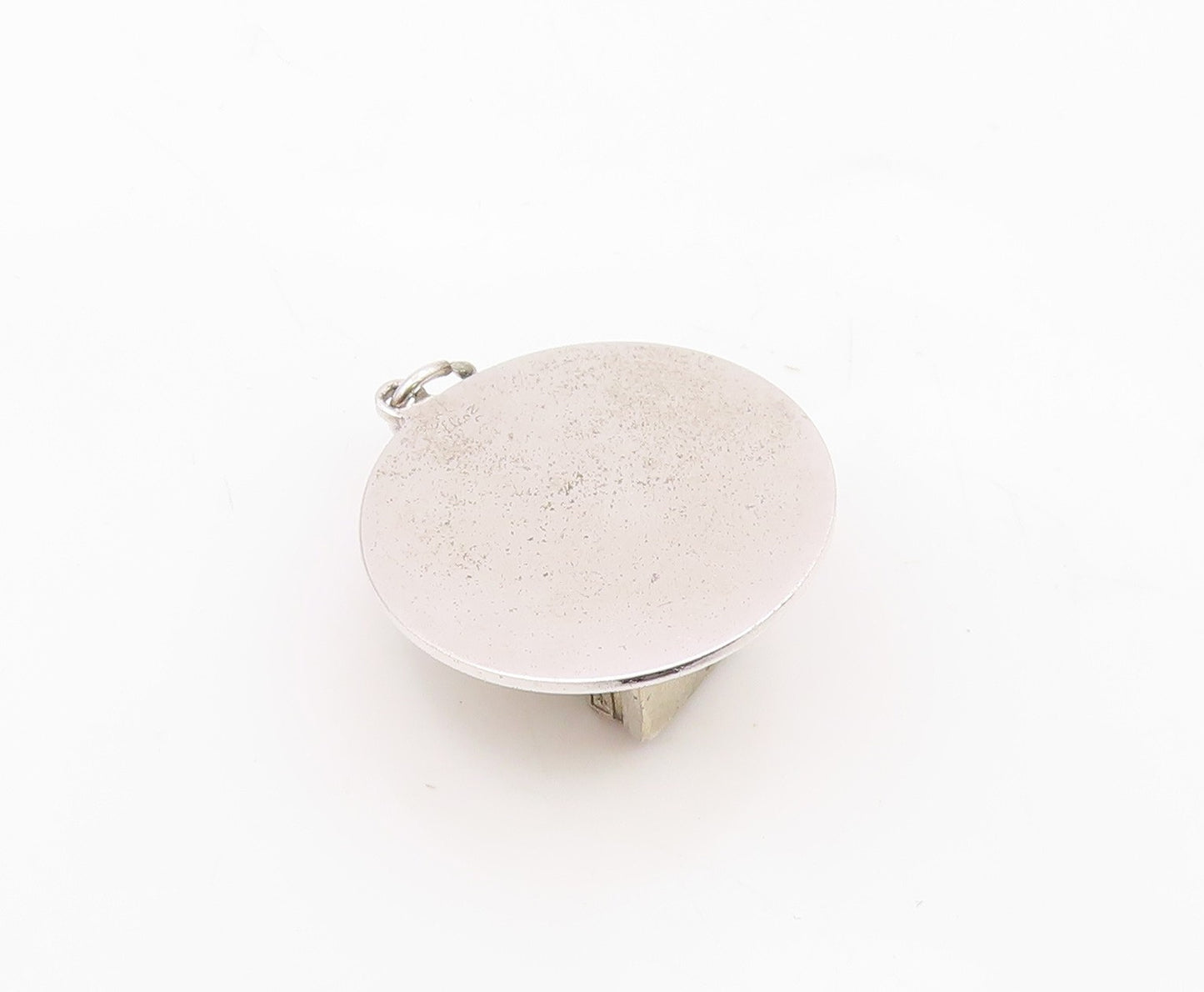 925 Sterling Silver  Vintage Shiny Cash Register Drop Pendant (OPENS)  PT7406