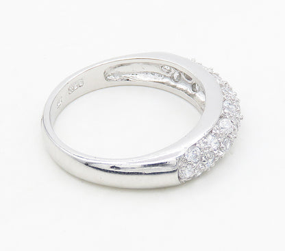 925 Sterling Silver  Sparkling Cubic Zirconia Dome Band Ring Sz 7  RG15610