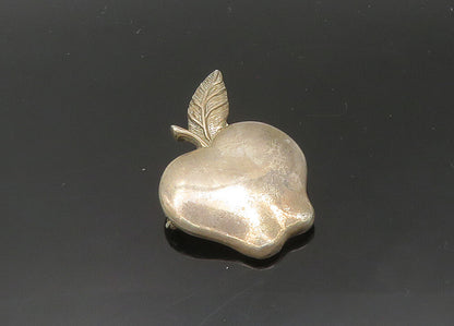 925 Sterling Silver  Vintage Dark Tone Smooth Apple Fruit Brooch Pin  BP8045