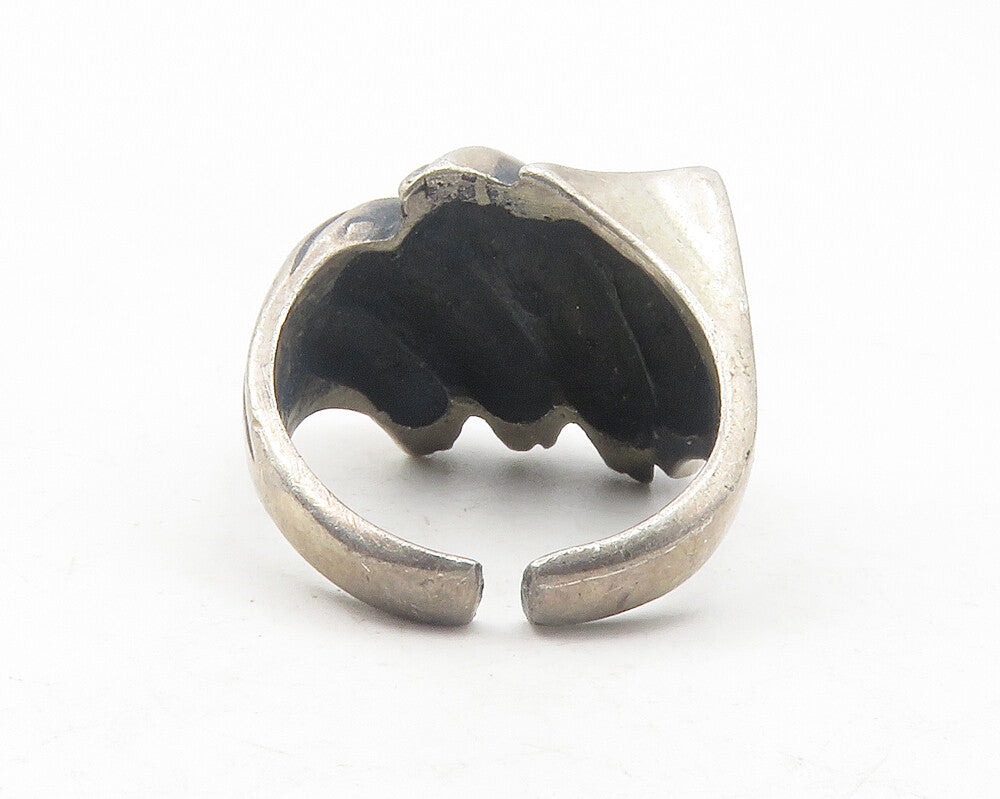 925 Sterling Silver  Vintage Oxidized Modernist Band Ring Sz 5.5  RG12105