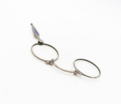 925 Sterling Silver  Vintage Enamel Old Fashioned Spectacles Frames  TR1441
