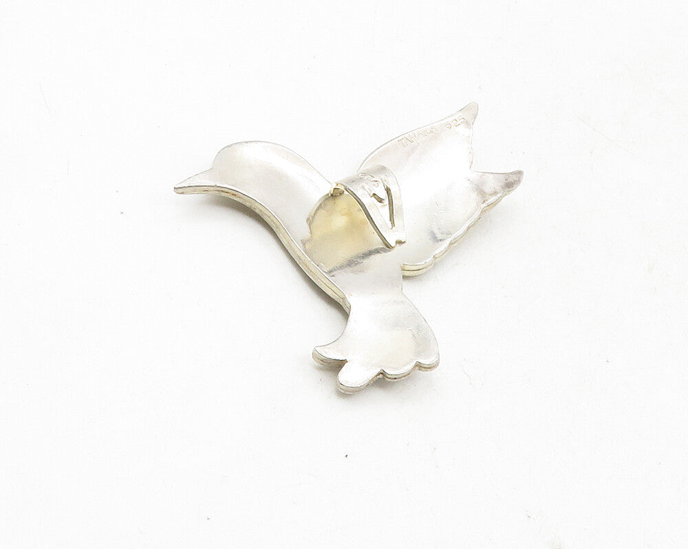 TAHARA 925 Sterling Silver  Vintage Flying Hummingbird Motif Pendant  PT7871