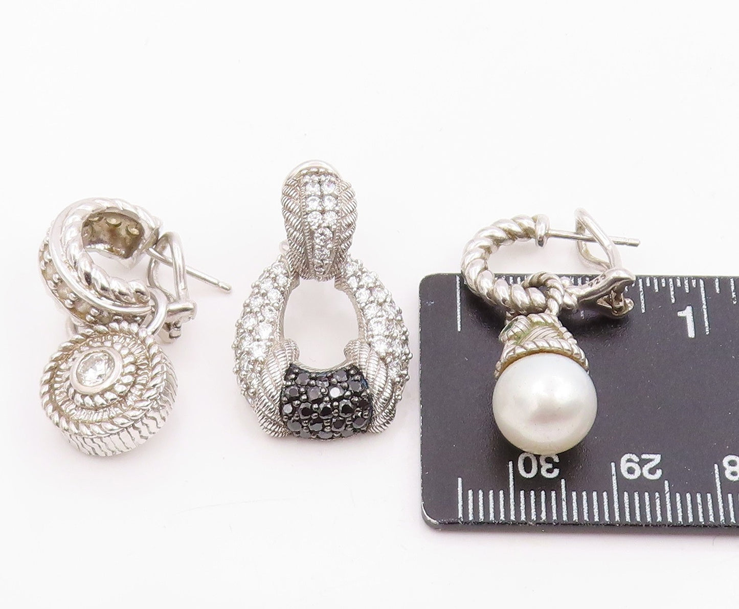 925 Sterling Silver Vintage Earrings JUDITH RIPKA Gemstone Single Pieces EG14292