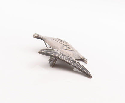 925 Sterling Silver Vintage Brooch Pin MEXICO Solid Etched Large Fish  BP11059