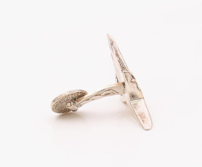 925 Sterling Silver  Vintage Cartoon Figure With Flowing Hair Cufflinks TR3333
