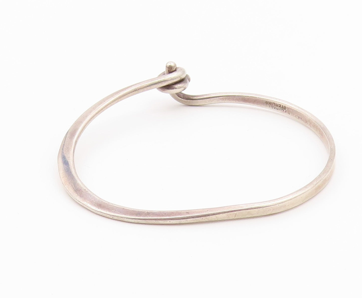 PLUNKETT 925 Sterling Silver  Vintage Tied Knot Bangle Bracelet  BT8368