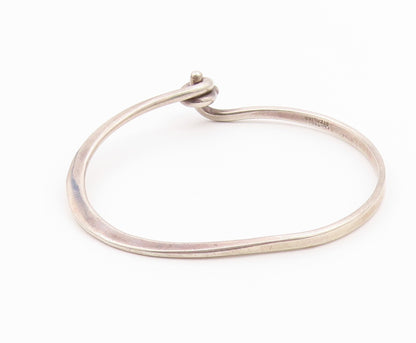 PLUNKETT 925 Sterling Silver  Vintage Tied Knot Bangle Bracelet  BT8368
