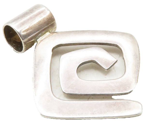 SILPADA 925 Sterling Silver  Vintage Shiny Smooth Spiral Slide Pendant  PT7658